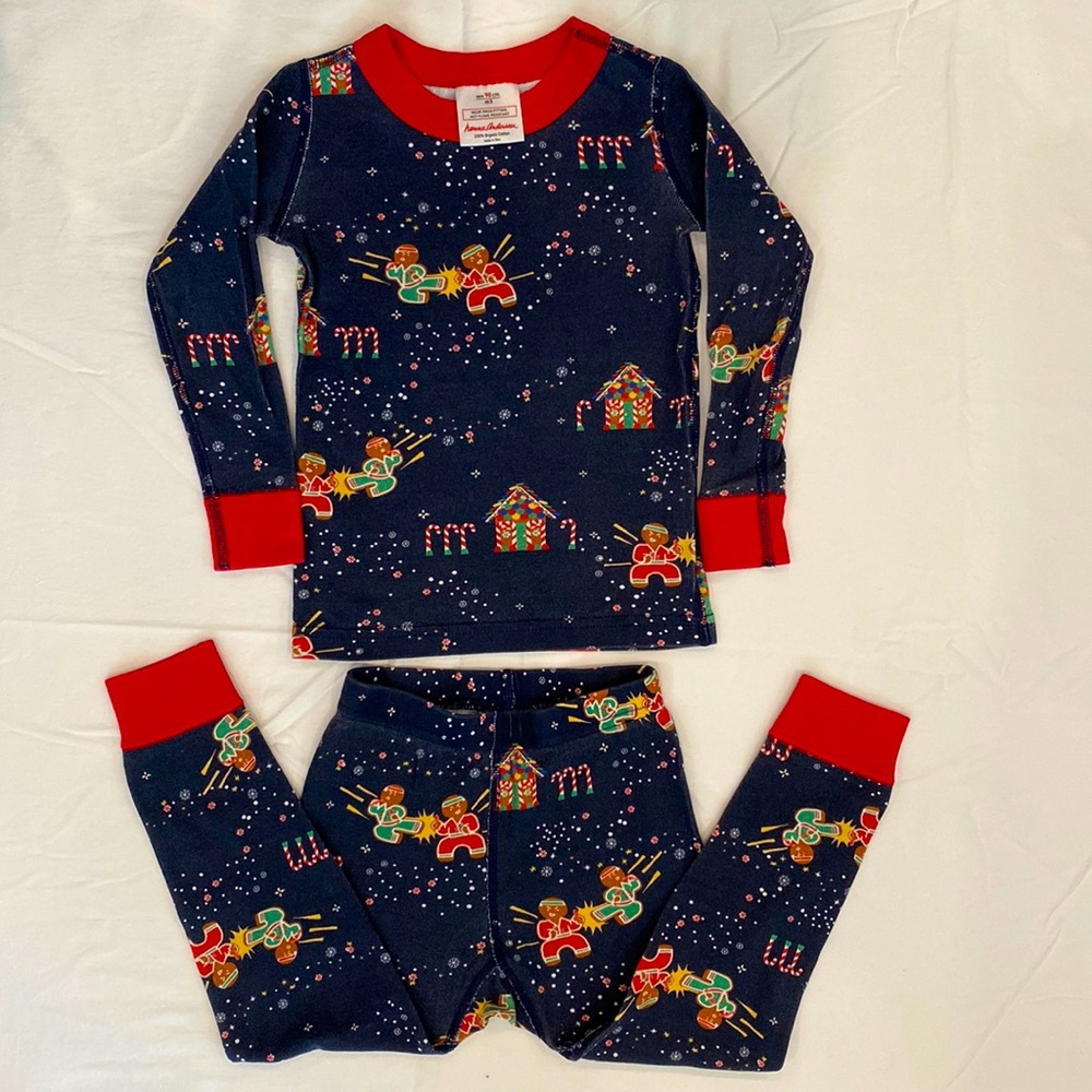 Hanna Andersson Boy or Girl Christmas Gingerbread Pajamas, 90 cm, US 3T